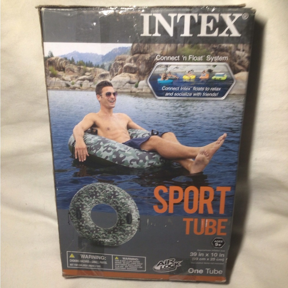Intex Sport Tube Camouflage inflatable water tube pool lake river float camo